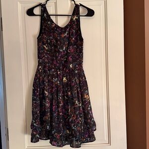 Jack fit and flare black printed dress